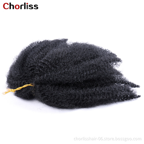 Hot Sale Wholesale 8inch Soft Cuban Twist Braiding Hair Afro Kinky Marley Braids Synthetic Crochet Braid Hair For Black Woman